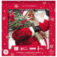 Charity Traditional Santa Christmas Cards: Pack of 10