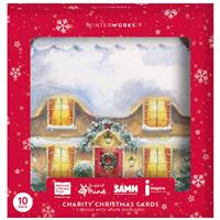 Charity Festive Cottage Christmas Cards: Pack of 10