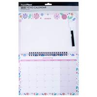 2025 Floral Memo Calendar and Dry Wipe Pen - Floral Calendar & Pen Set - 2025 Memo Set