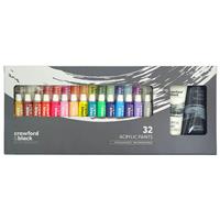 Crawford & Black Acrylic Paints: Set of 32