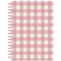 B5 Wiro Pink Gingham Notebook