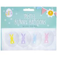 Pastel Bunny Balloons: Pack of 9
