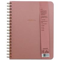 Faux Leather Wiro Journal Notebook - Pink - Notebooks - Stationery Supplies