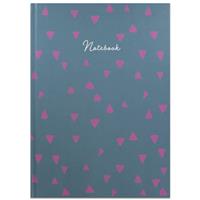 A4 Casebound Pink Triangle Notebook - Blue - Notebooks - Stationery Supplies