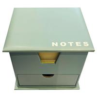 Notes Memo Cube With Draw - Grey - Sticky Notes - Stationery Supplies