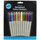 Permanent Coloured Markers - Pack Of 10