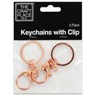 Rose Gold Key Chain With Clip: Pack Of 2