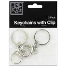 Silver Key Chains With Clip: Pack Of 2