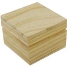 Small Square Hinged Wooden Box: 7 X 7 X 5Cm