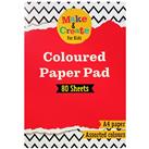 A4 Coloured Paper Pad: 80 Sheets