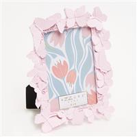 Pink & Silver Tone Rose Photo Frame 4x6in