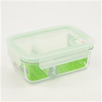 Grey Glass Square Oven Lunch Box 1130ml