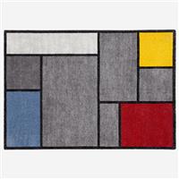 Grey Color Block Patterned Rug 230x160cm