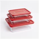 Two Pack Clear Glass Food Containers