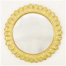 Gold Floral Round Mirror 27x27cm