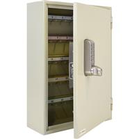 Codelocks Key Secure By Extra Security Key Cabinet with CL2255 Electronic Lock 50 Padlock Hooks in Light Grey Steel