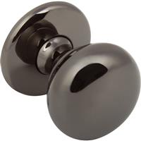 Hafele Polished Nickel Knob 32mm in Black Zinc Alloy