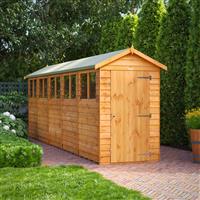Power Overlap Apex Shed 20' x 4' in Natural Timber