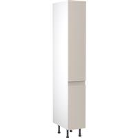 Kitchen Kit Flatpack J-Pull Kitchen Cabinet Pull Out Tall Larder Unit Super Gloss 300mm in Light Grey MFC