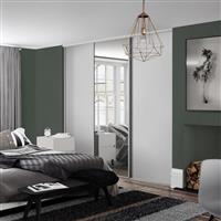 Spacepro Classic 3 Door Sliding Wardrobe Kit Dove and Mirror 2216 x 2260mm in Grey Steel/MFC/Glass