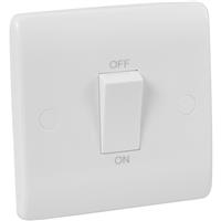 Scolmore Click Click Mode 45A DP Switch 1 Gang in White Plastic