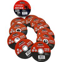 Minotaur Thin Metal Cutting Discs 115 x 1 x 22.23mm (10 Pack) in Black/Red Steel