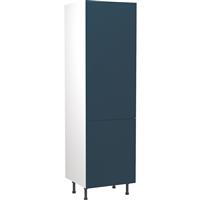 Kitchen Kit Flatpack Slab Kitchen Cabinet Tall Larder Unit Ultra Matt 600mm in Indigo Blue MFC