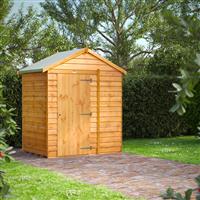 Power Overlap Apex Shed 4' x 6' No Windows in Natural Timber