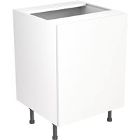 Kitchen Kit Flatpack Slab Kitchen Cabinet Base Sink Unit Super Gloss 600mm in White MFC