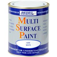 Bedec Multi Surface Paint Gloss 750ml in White Plastic