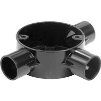 Profix 25mm PVC Conduit Box 3 Way Tee Box in Black