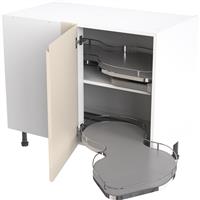 Kitchen Kit Flatpack J-Pull Kitchen Cabinet Pull Out Base Blind Corner Unit Ultra Matt 1000mm Right Hand in Cashmere MFC