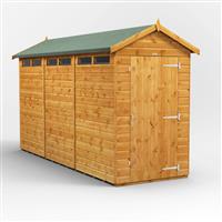 Power Apex Security Shed 12' x 4' in Natural Timber