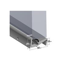 Stormguard Lowline Rain & Draught Excluder Threshold Aluminium in Silver Rubber