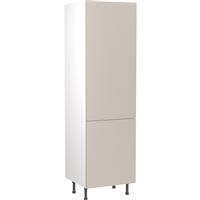 Kitchen Kit Flatpack Slab Kitchen Cabinet Tall Fridge & Freezer 70/30 Unit Ultra Matt 600mm in Light Grey MFC