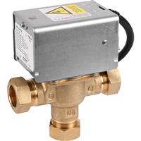 Honeywell Home 3 Port Mid Position Valve 22mm in Chrome