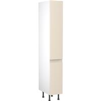 Kitchen Kit Flatpack J-Pull Kitchen Cabinet Tall Larder Unit Super Gloss 300mm in Cashmere MFC
