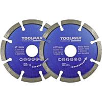 Toolpak Mortar & Brick Raking Diamond Blade 115 x 22mm (2 Pack)