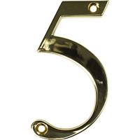 Fab and Fix Fab & Fix Hardex Door Numeral 5 in Gold Zinc
