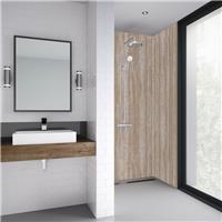 Wetwall Mermaid Elite Tongue & Groove Shower Wall Panel Sovana 2420mm x 1200mm x 10mm Post Formed in Brown Synthetic Waterproof Core