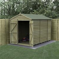 Forest 4LIFE Apex Shed 6 x 10 - Double Door - No Window in Natural Timber