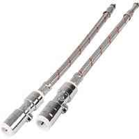 Unbranded Elegant Flexible Monobloc Tap Connector with Isolating Valve M10 x 15mm (2 Pack) in Chrome