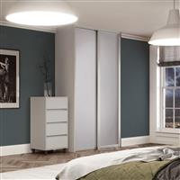 Spacepro Shaker 2 Door Sliding Wardrobe Kit Dove 1449 x 2260mm in Grey Steel/MFC