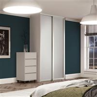 Spacepro Shaker 2 Door Sliding Wardrobe Kit 1145 x 2260mm in White Steel/MFC