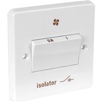Crabtree 6A Fan Isolator 3 Pole in White Plastic