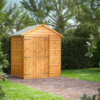 Power Overlap Apex Shed 4' x 6' No Windows in Natural Timber