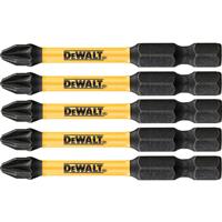 DeWalt FlexTorq Impact Rated Torsion Bit PZ2 (5 Pack) in Black/Yellow