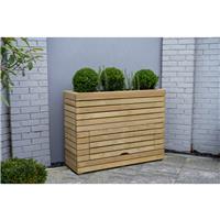 Forest Garden Tall Linear Planter with Storage 120 x 40 x 91.1cm in Natural Timber