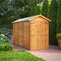 Power Overlap Apex Shed 14' x 4' No Windows in Natural Timber