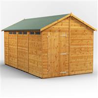 Power Apex Security Shed 14' x 8' in Natural Timber